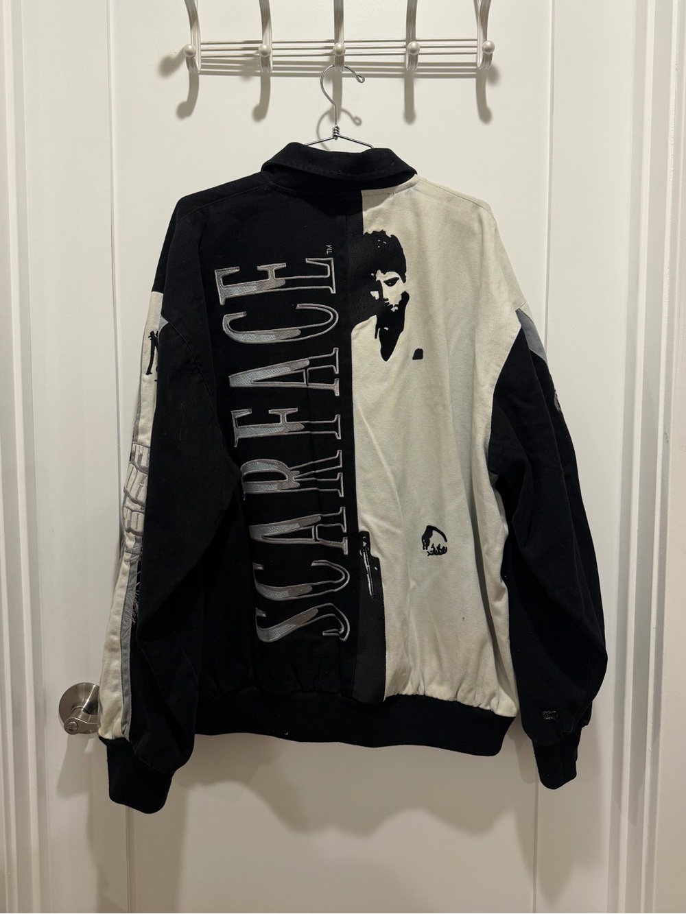 VTG 90s Jeff Hamilton Scarface Movie Promo Nascar Jacket Rare Coat Jh Design XL